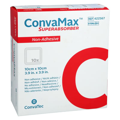CONVAMAX Superabsorber nicht adhäsiv 10x10 cm