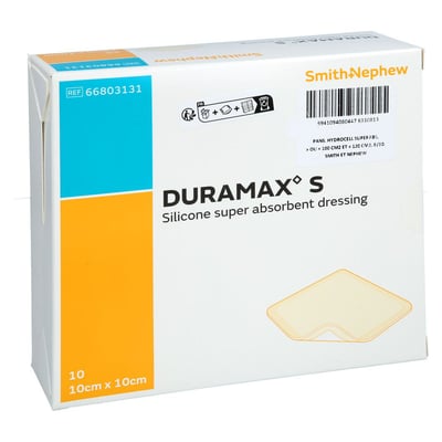 DURAMAX S 10x10 cm Superabsorber Silikonverband
