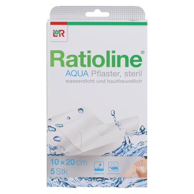 RATIOLINE aqua Pflaster 10x20 cm steril transp.