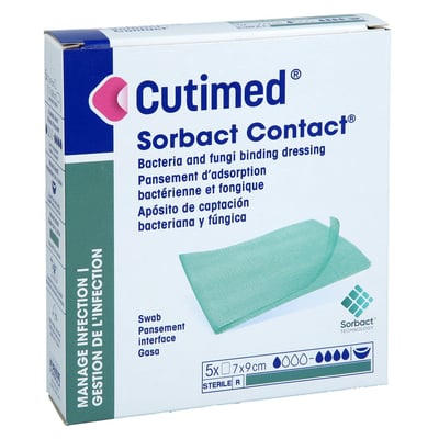 CUTIMED Sorbact Contact Kompressen 7x9 cm steril Produktbild 1