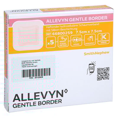 ALLEVYN Gentle Border 7,5x7,5 cm Schaumverb.
