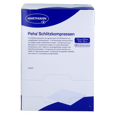 PEHA SCHLITZKOMPRESSEN 7,5x7,5 cm steril Produktbild 1