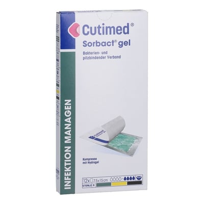 CUTIMED Sorbact Gel Kompressen 7,5x15 cm Produktbild 1