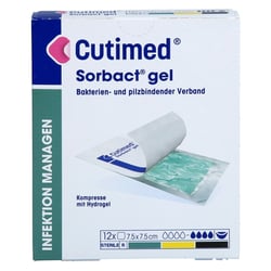 CUTIMED Sorbact Gel Kompressen 7,5x7,5 cm