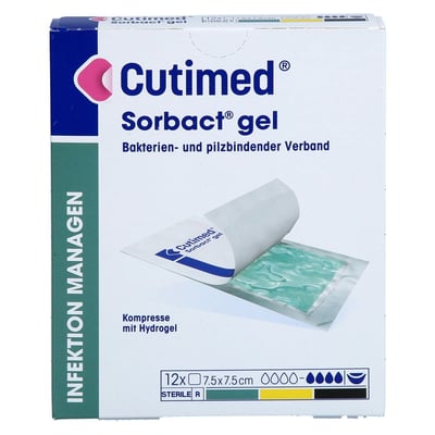 CUTIMED Sorbact Gel Kompressen 7,5x7,5 cm Produktbild 1
