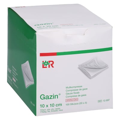 GAZIN Mullkomp.10x10 cm steril 12fach groß