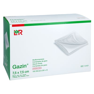 GAZIN Mullkomp.7,5x7,5 cm steril 8fach