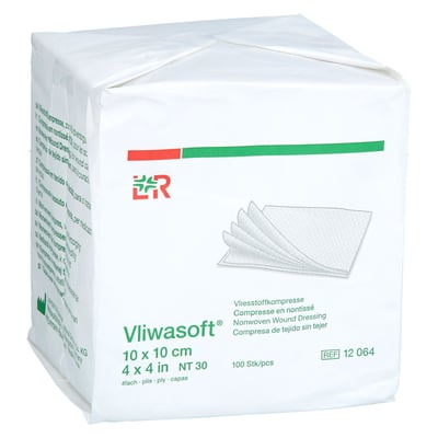 VLIWASOFT Vlieskompressen unsteril 10x10 cm 4l.