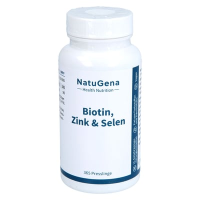 BIOTIN+ZINK+Selen hochdosiert+vegan Presslinge Produktbild 1