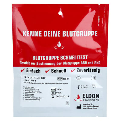BLUTGRUPPE Schnelltest-AB0+RhD Produktbild 1