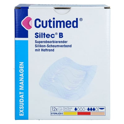 CUTIMED Siltec B Schaumverb.7,5x7,5 cm m.Haftr.