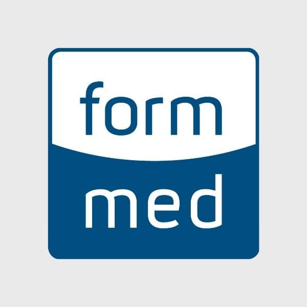 FormMed Logo in blau und weiß.