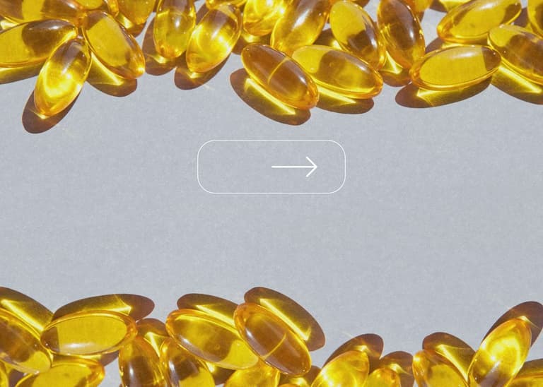 Supplement Kapseln die von der Sonne bestrahlt werden.